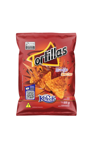 00) KELECK TORTILHA QUEIJO NACHO 55G CX/12